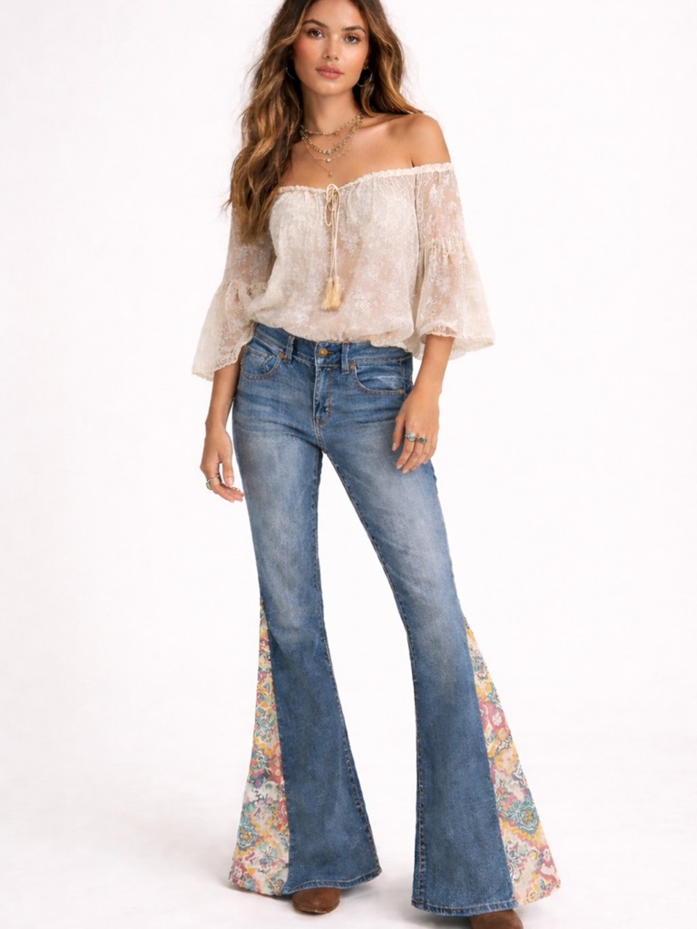 American Eagle | Kick Boot Low Rise Super Stretch Custom Western Panel Festival